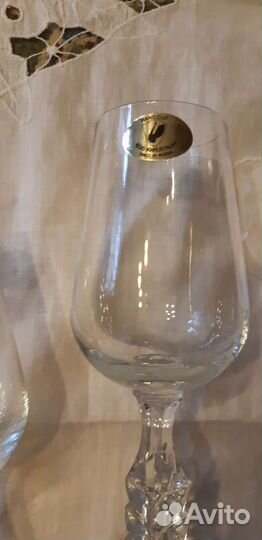 Хрусталь СССР, фужеры, стаканы, поднос