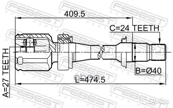 ШРУС внутренний правый 27x40x24 0111-ACV30RH Fe