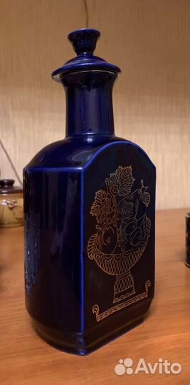 Штоф Синь. Позолота. Фарфор СССР