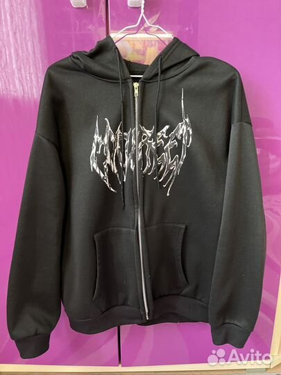 Худи на замке / зипка женское черное