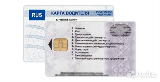 Карта водителя для тахографа с скзи