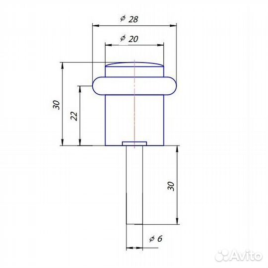 Упор дверной Apecs DS-0013-CR, хром