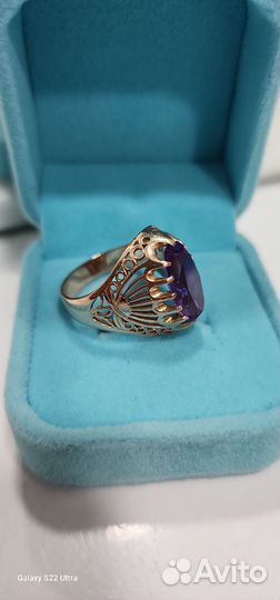 Золотое кольцо СССР 583. 5.5гр. с Алксандитом