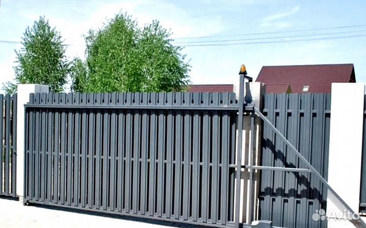 Откатные ворота металлические профессионально