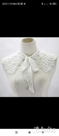 Воротник кружевной с бантом