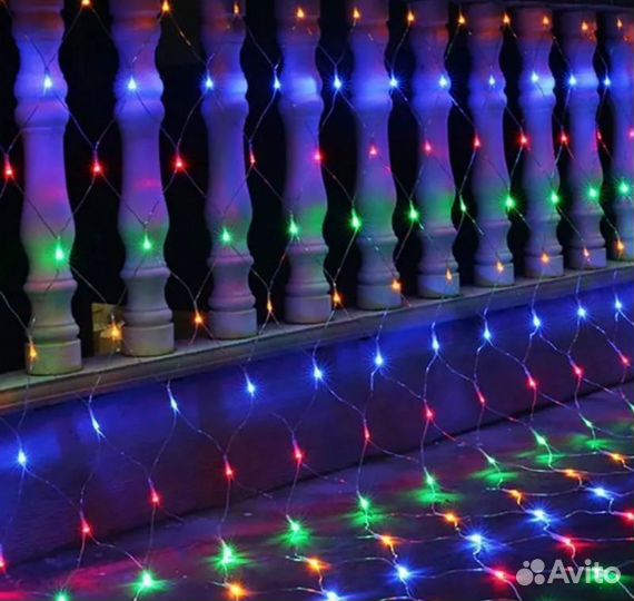 Гирлянда светодиодная новогодняя 32 сетка