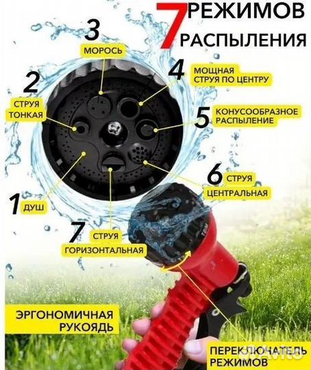 Шланг для полива растягивающийся полимерный