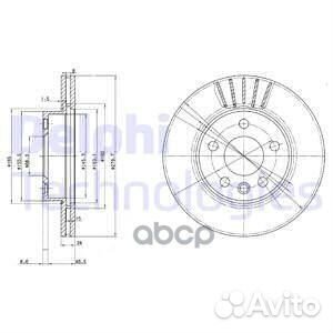 Диск торм передн VW Transporter IV bg3417 Delphi