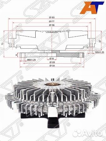 Вискомуфта mitsubishi pajero V7# 99-06 3.2 4m41