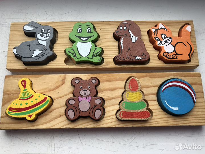 Деревянные пазлы-вкладыши (развивающие игрушки)