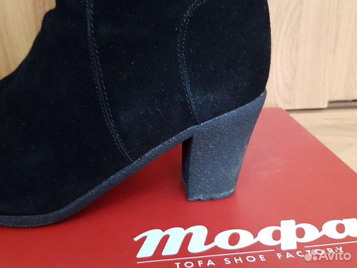 Сапоги женские зимние, черная замша