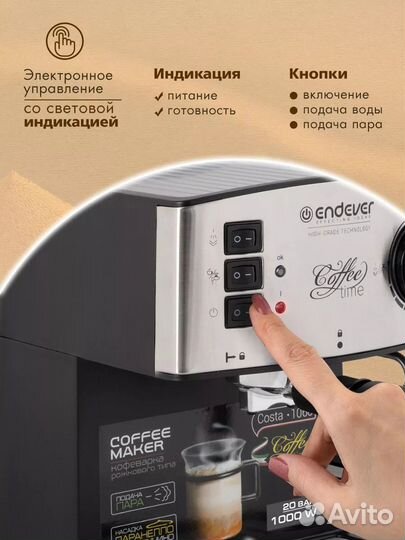 Кофеварка рожковая новая Ednever