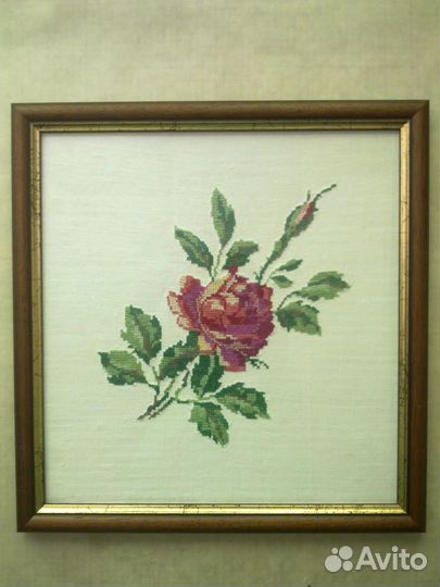 Вышивка «Красная роза» СССР