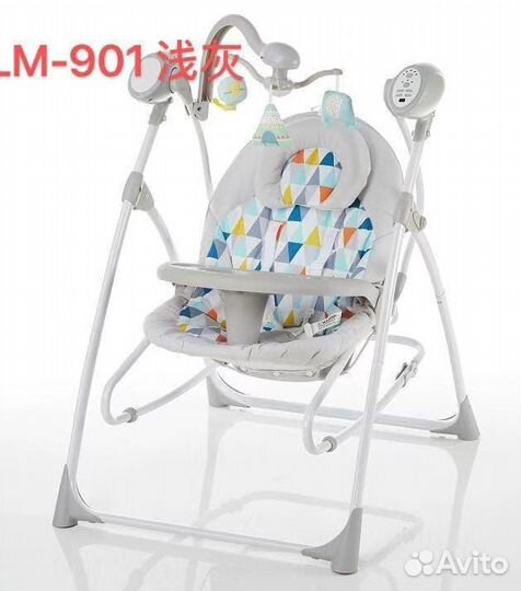 Детские электрокачели, шезлонг 2 в 1 новые в уп