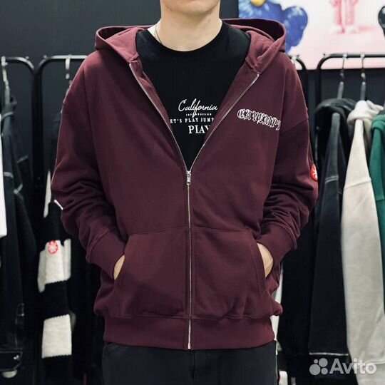 Зип худи cavempt бордовое оверсайз