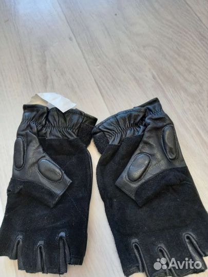 Тактические кожаные обрезные перчатки