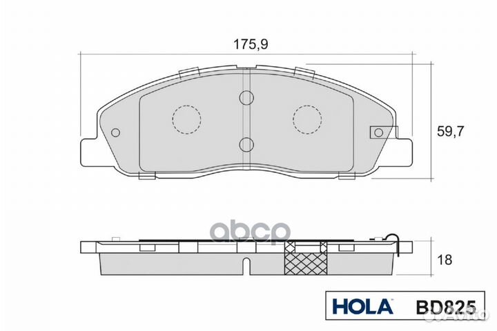 Тормозные колодки дисковые BD825 hola