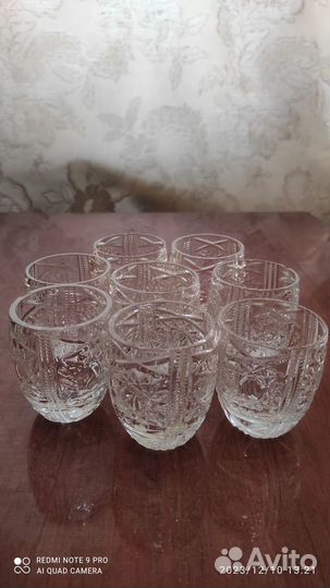 Хрустальные стопки СССР 8 шт в отличном состоянии