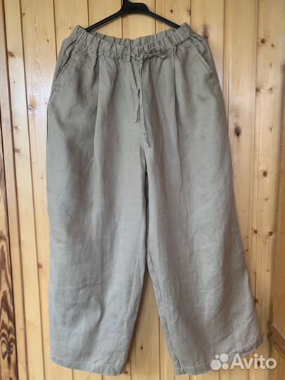 XS-S/ Брюки широкие Япония лен оригинал