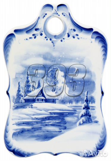 Доска Гжель Сырная Пейзаж (2950)