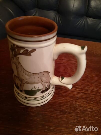 Глиняная пивная кружка