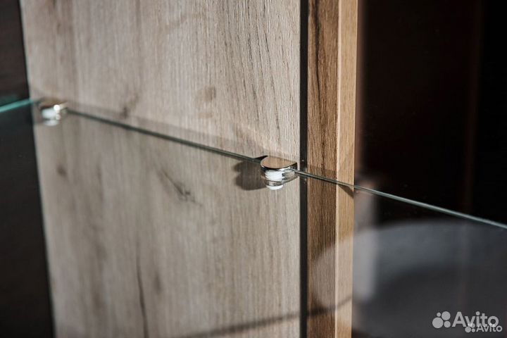 Комод-витрина Серый Крафт/Дуб приморский Ультра