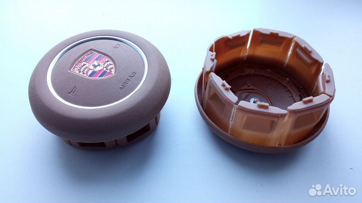 Крышка airbag в руль Порш коричневая