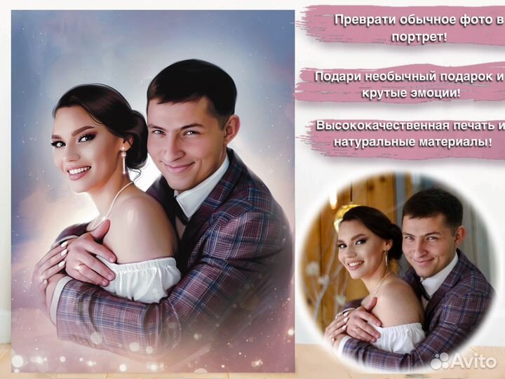 Портрет по фото на холсте на заказ