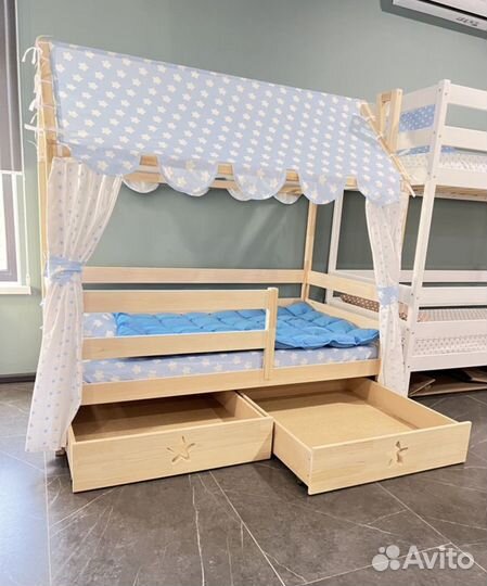 Кровать домик без покраски 190х80