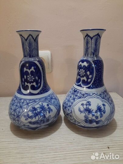 Вазы парные фарфор Китай 23см