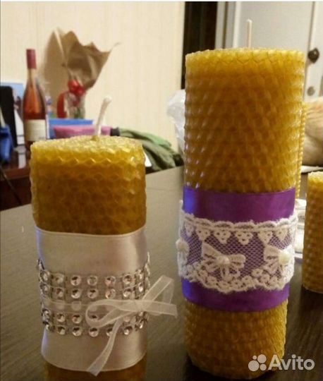 Свечи из натурального воска, вощины