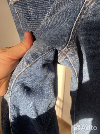 Джинсы прямые широкие 42