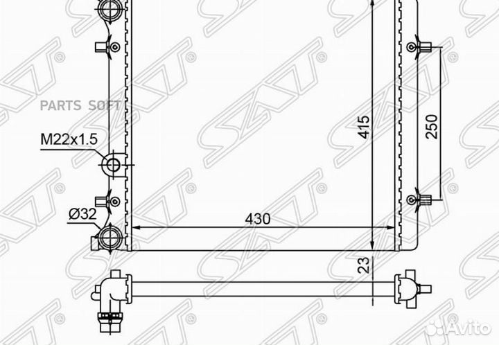 Радиатор Skoda Octavia 96-13 / Volkswagen Golf 97