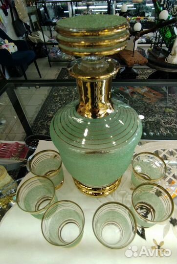 Набор штоф и 6 стопок Винтаж