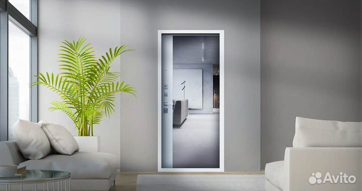 Дверь с зеркалом Эверест из стали