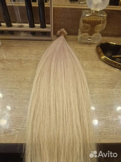 Волосы для наращивания блонд 50см