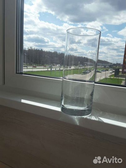 Ваза стеклянная flora. H30см,D12,5 см,Р1502гр