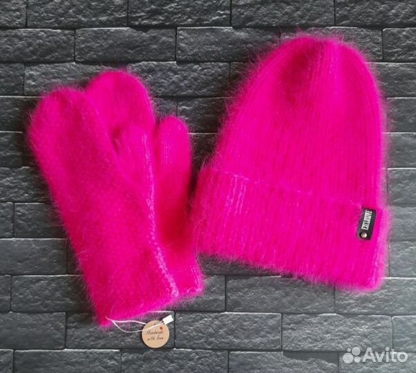 Шапка с варежками