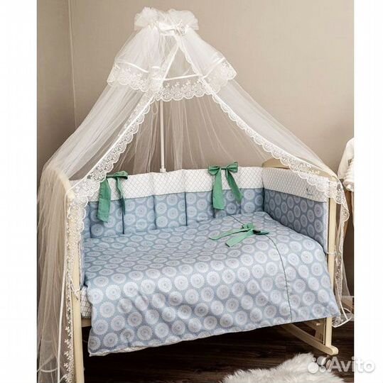 Комплект для прямоугольной кроватки 6пр Ривьера L