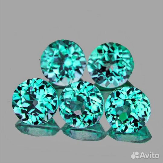 Апатит натуральный 2,00Ct 5шт 4,5мм VVS Мадагаскар