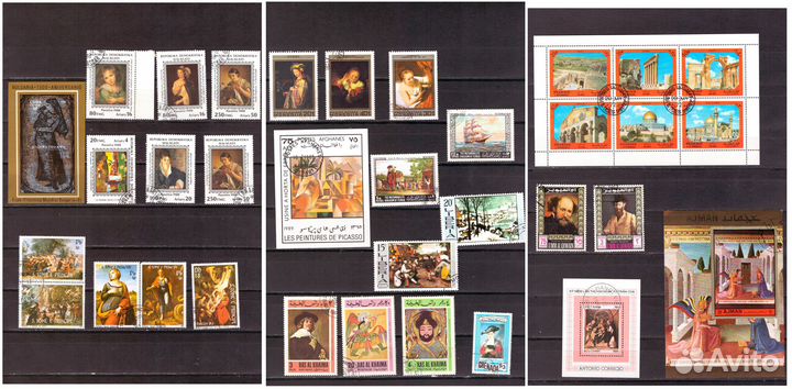 Живопись. Почтовые марки разных стран (в альбоме)