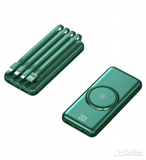 Внешний аккумулятор 30000мАч/ Беспроводная зарядка