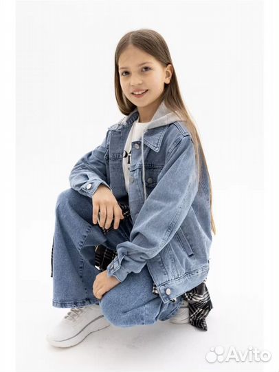 Джинсовая куртка для девочки 140 146 новая