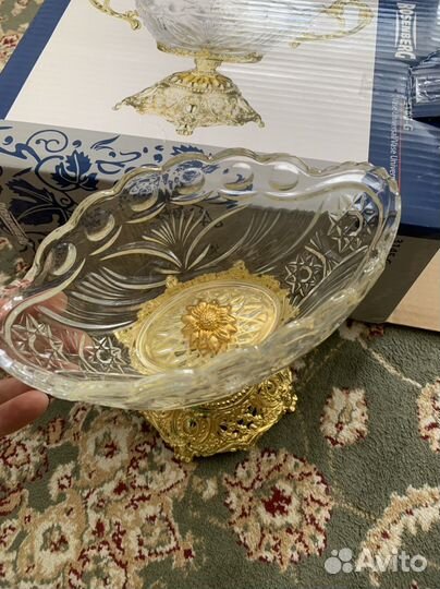 Ваза для фруктов хрустальная новая