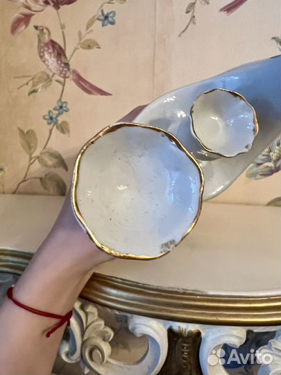 Редкий фарфоровый подсвечник Павлины Полонне зхк