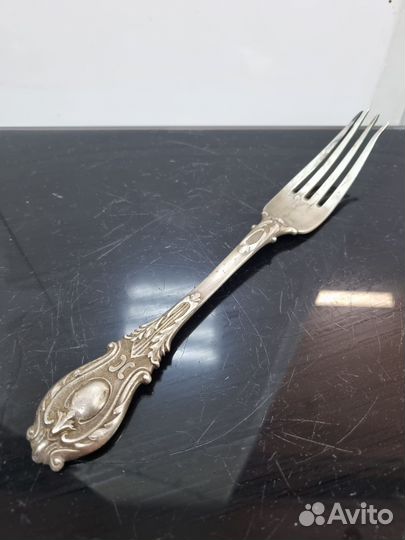 1859 год Столовая вилка, серебро 84 пробы, 21 см