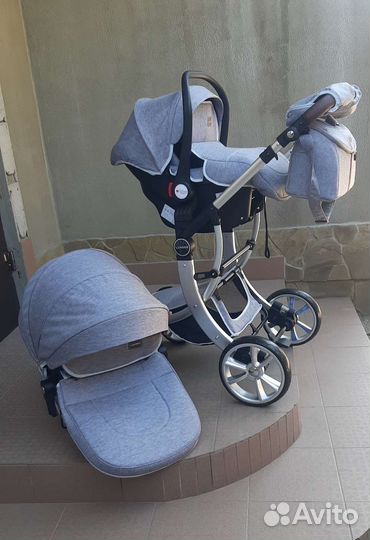 Коляска 3в1 трансформер с сумкой (Crey)