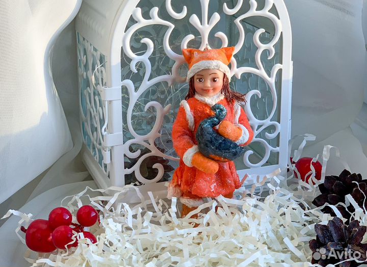 Ватные елочные игрушки СССР лисичка