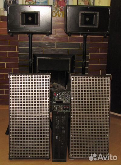 Колонки FA 4200W Рупоры Сабы Усилок Микшер Штативы