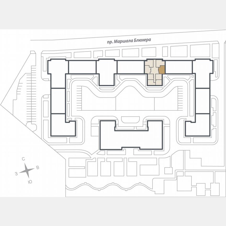2-к. квартира, 54 м², 3/17 эт.